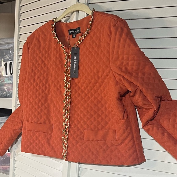 NWT Women’s Mix Nouveau medium spice color quilted jacket $ - Picture 3 of 7